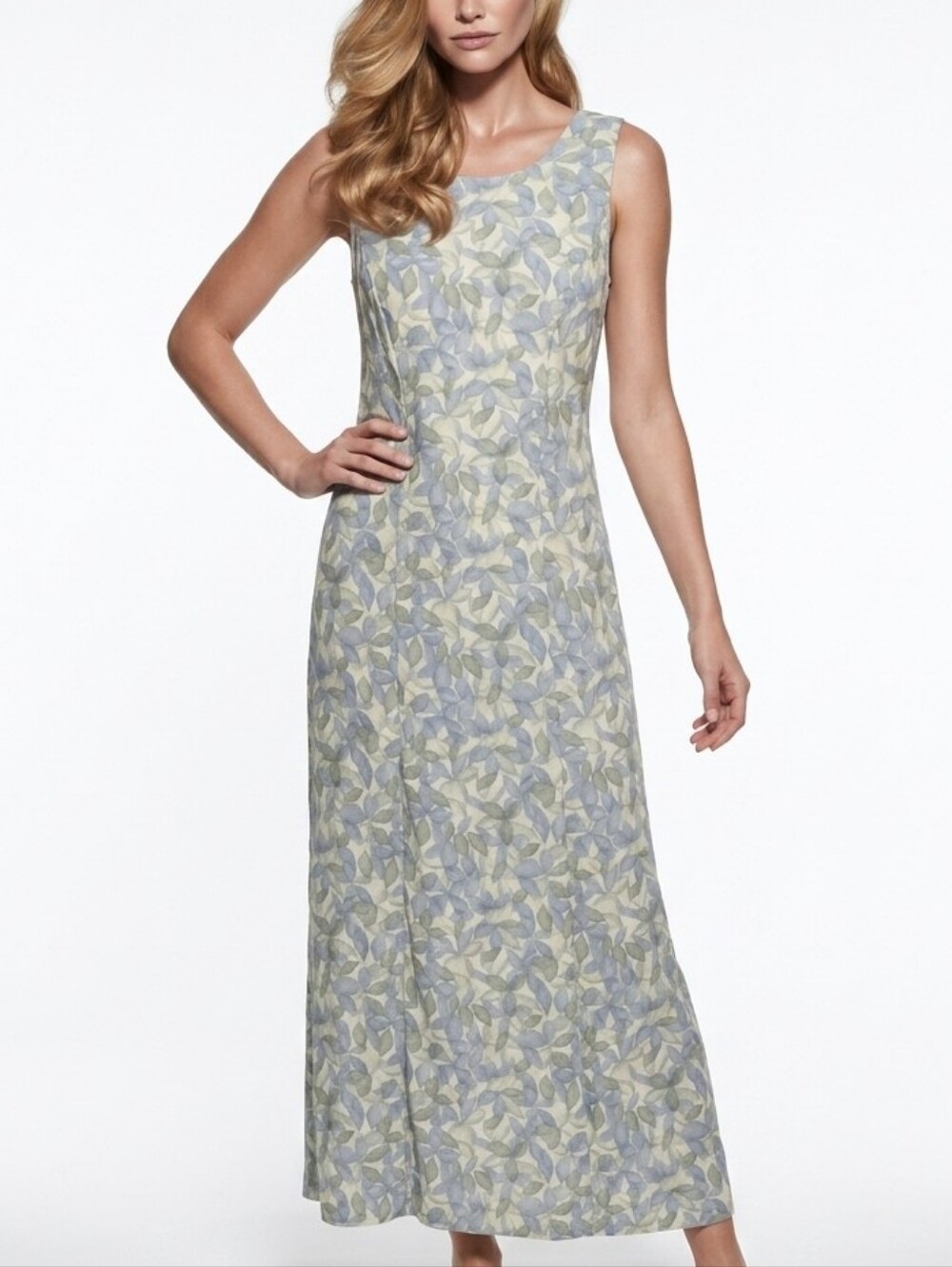 Vintage TEDDI Maxi DRESS FLORAL FITTED SLEVELESS Gorgeous SIZE 8